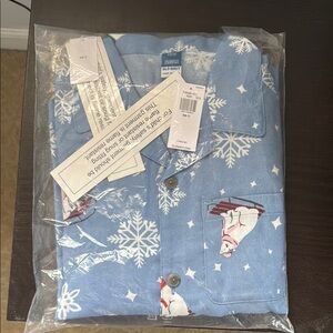Old Navy Blue Snowflake Men's Shirt